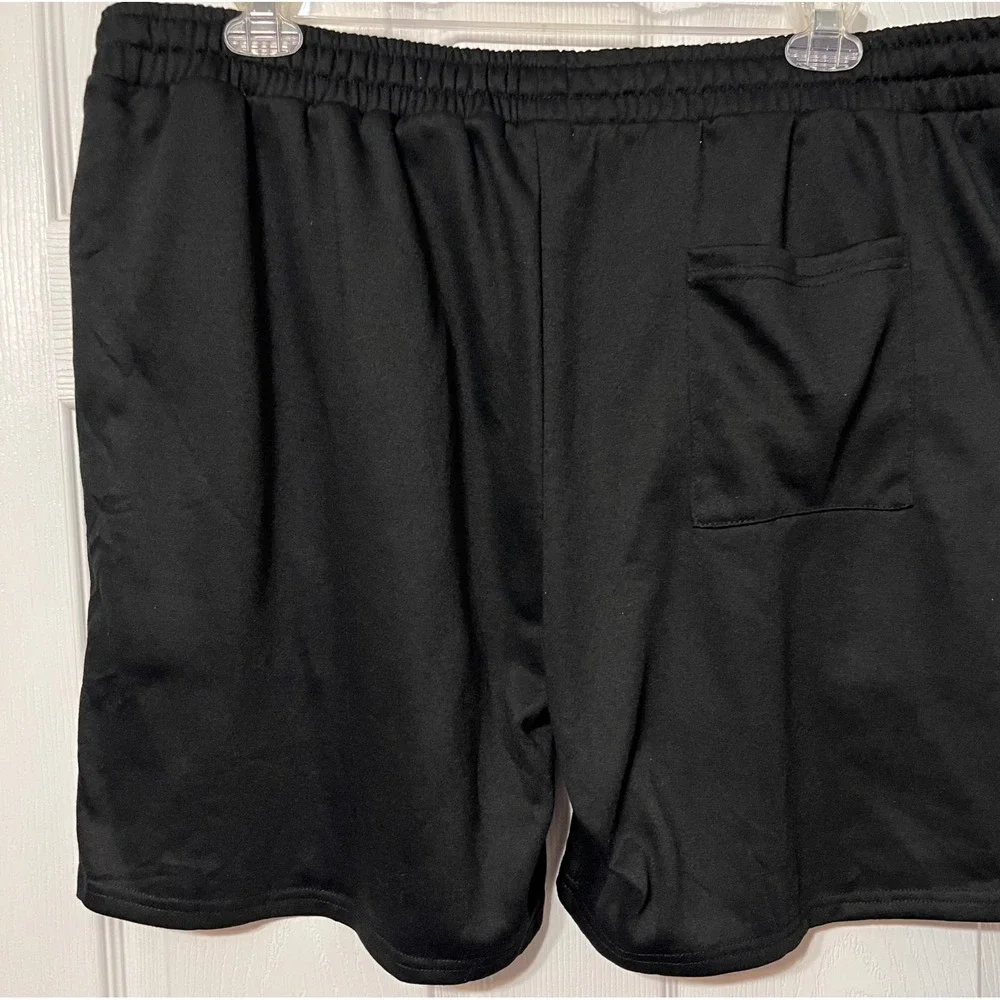 COOFANDY Mens Casual Athletic Shorts Black Elastic Drawstring Size XXXL‎ 3XL